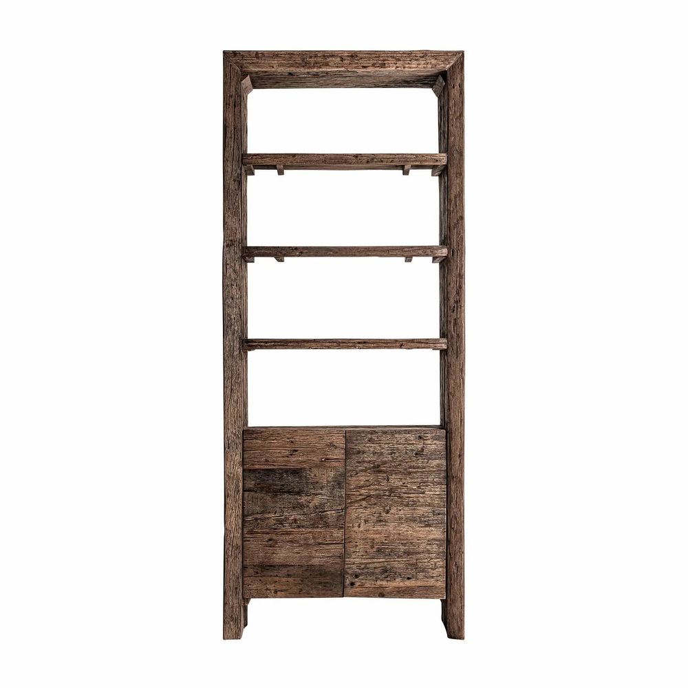Bookshelves - Bookcase in reclaimed wood off brown colour in 90x40x220 cm - VICAL
