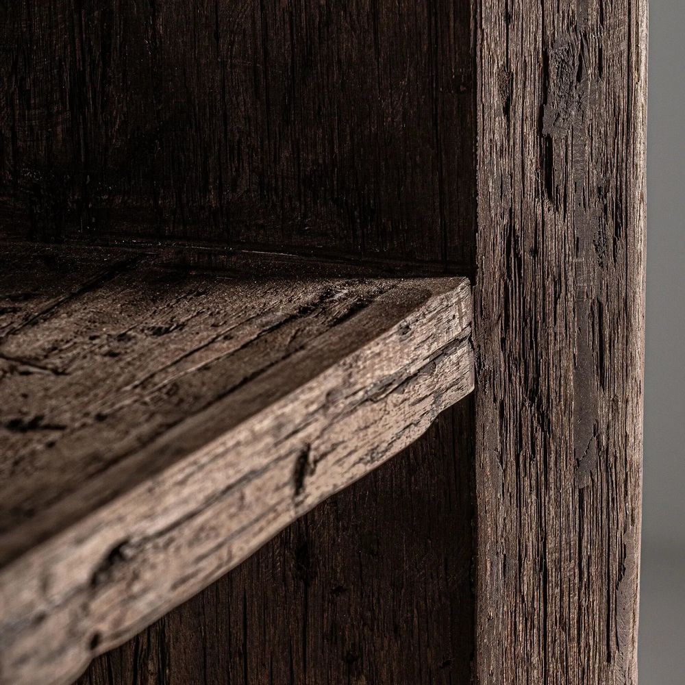 Bookshelves - Bookcase in reclaimed wood off brown colour in 90x40x220 cm - VICAL