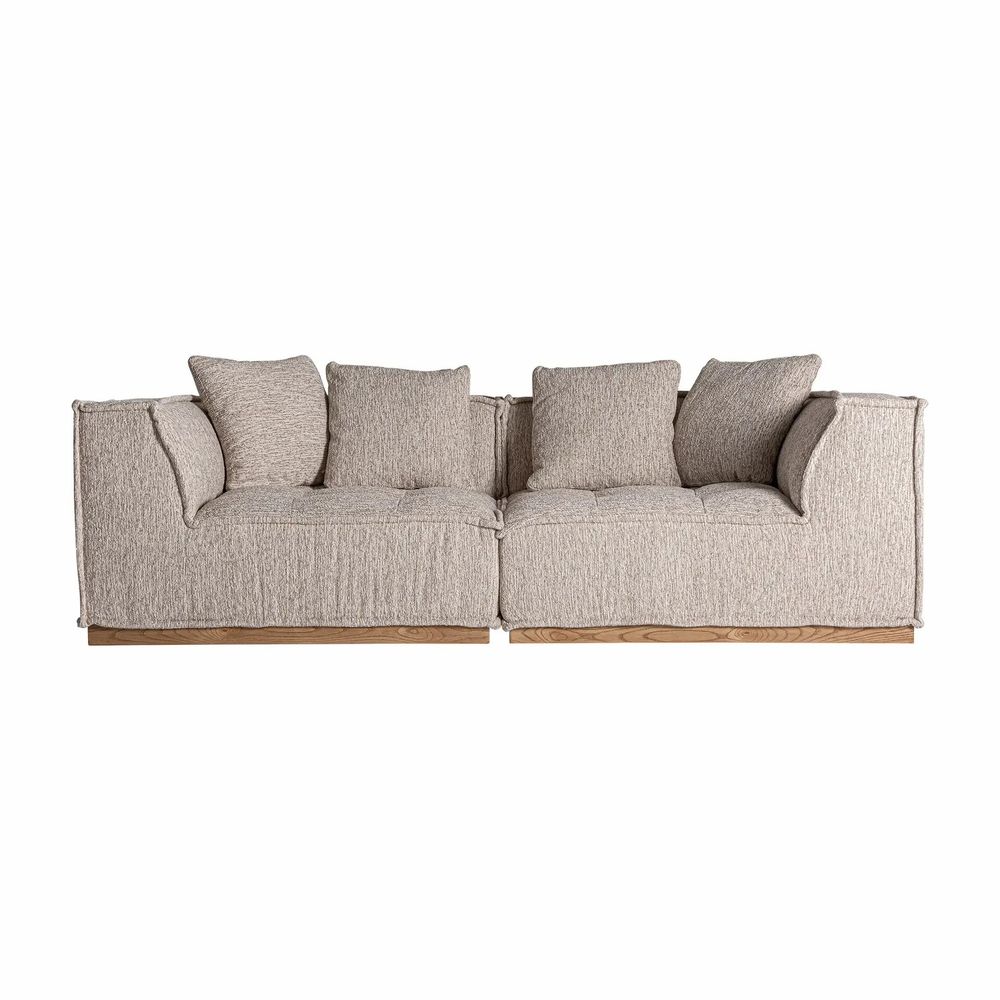 Canapés - Module canapé central en polyester coloris beige marbré en 122x122x - VICAL
