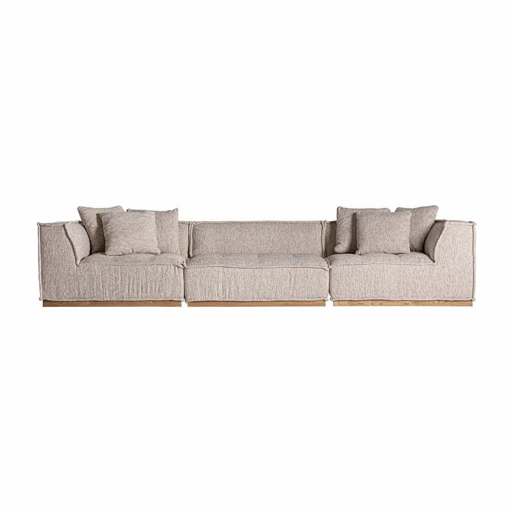 Canapés - Module canapé central en polyester coloris beige marbré en 122x122x - VICAL