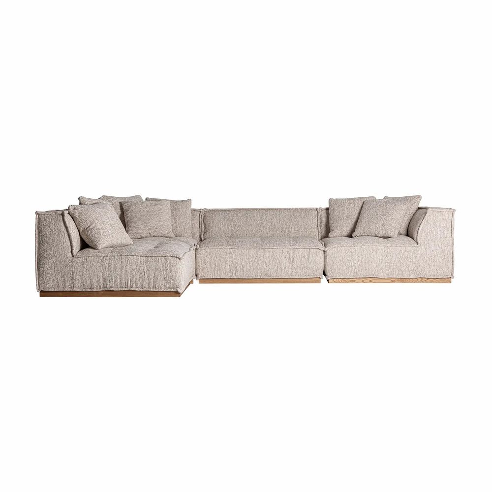 Canapés - Module canapé central en polyester coloris beige marbré en 122x122x - VICAL