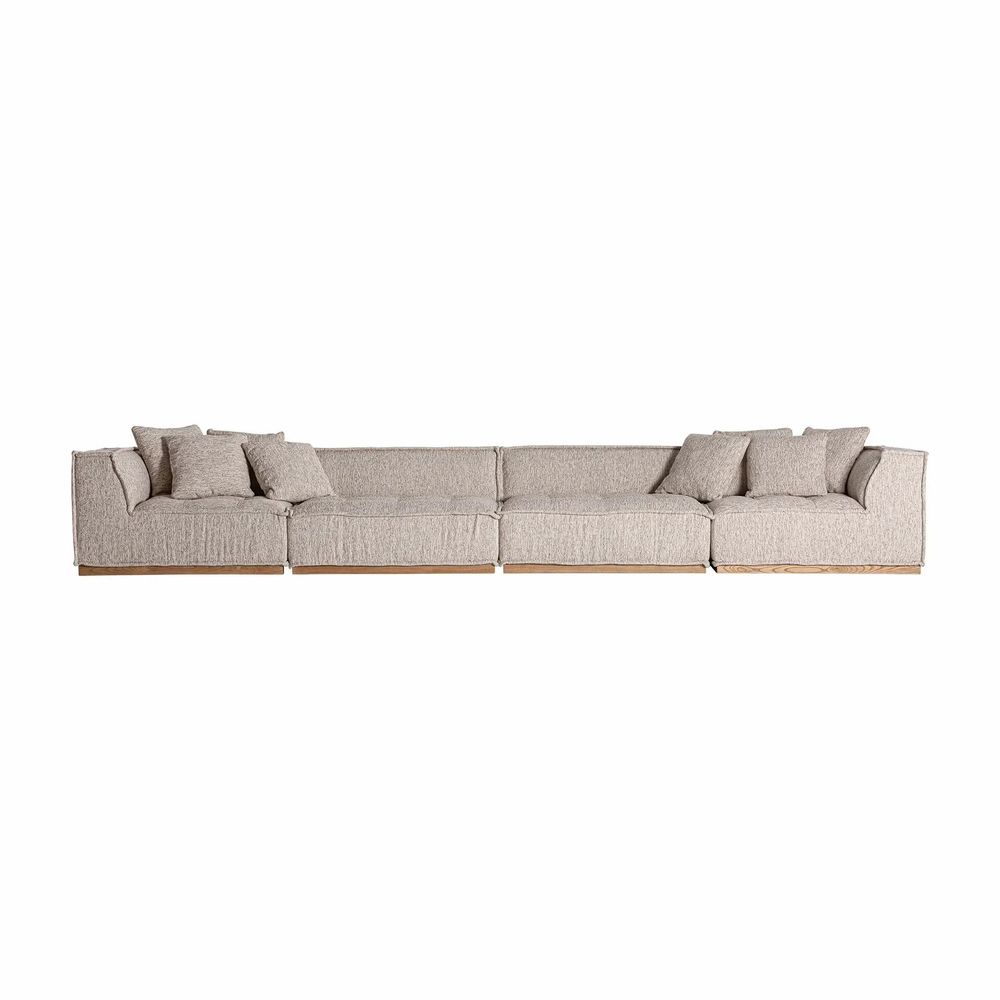 Canapés - Module canapé central en polyester coloris beige marbré en 122x122x - VICAL