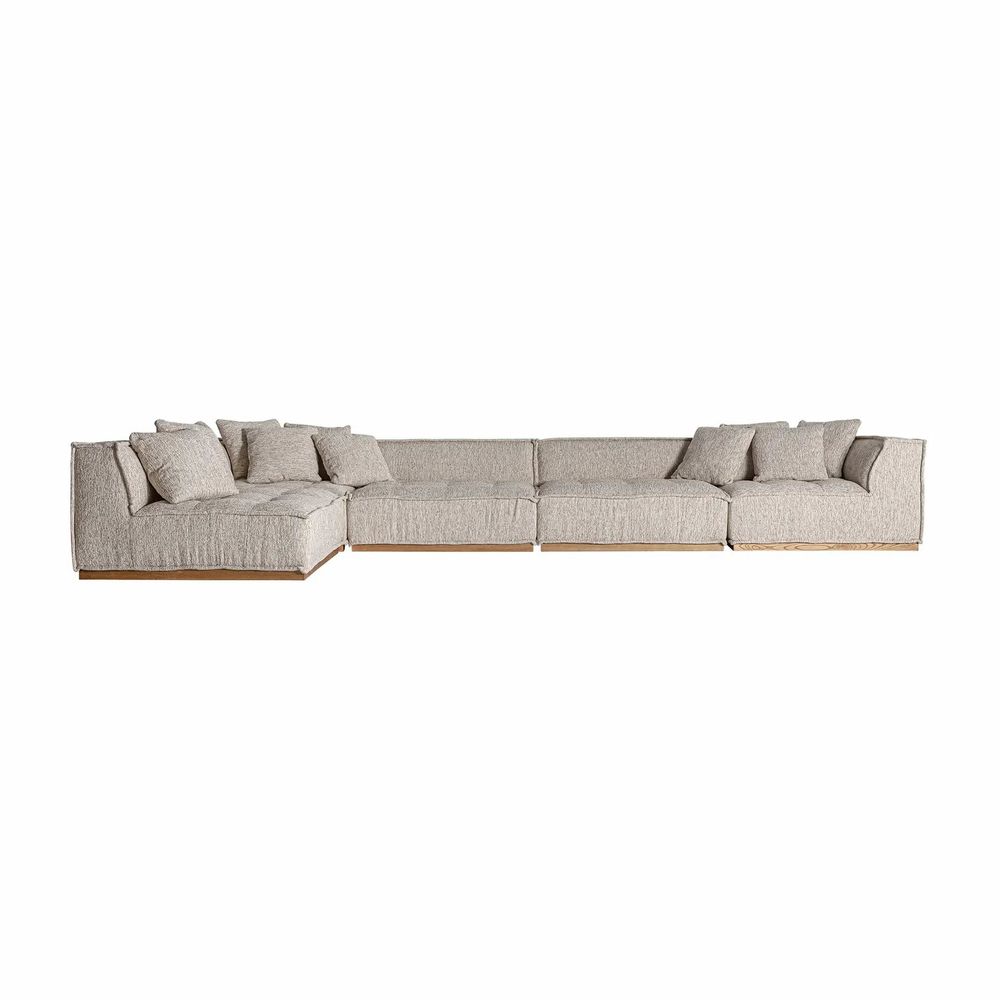 Canapés - Module canapé central en polyester coloris beige marbré en 122x122x - VICAL
