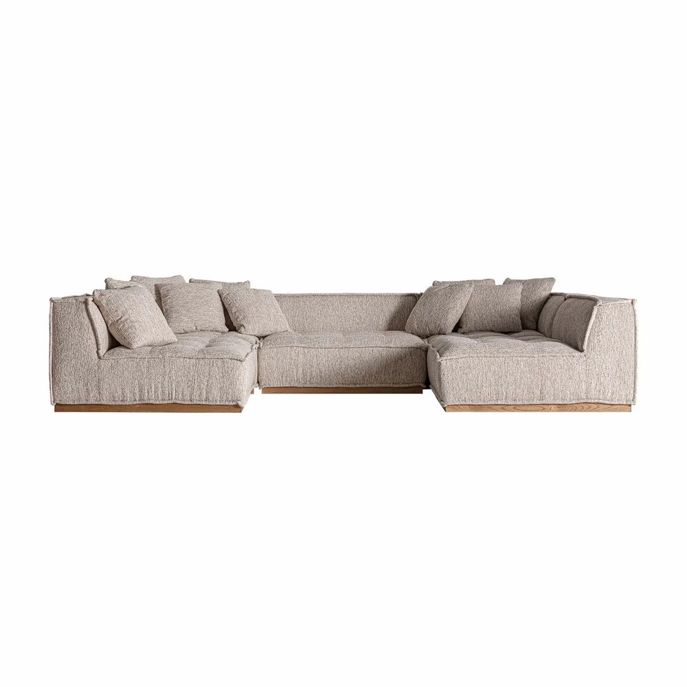 Canapés - Module canapé central en polyester coloris beige marbré en 122x122x - VICAL