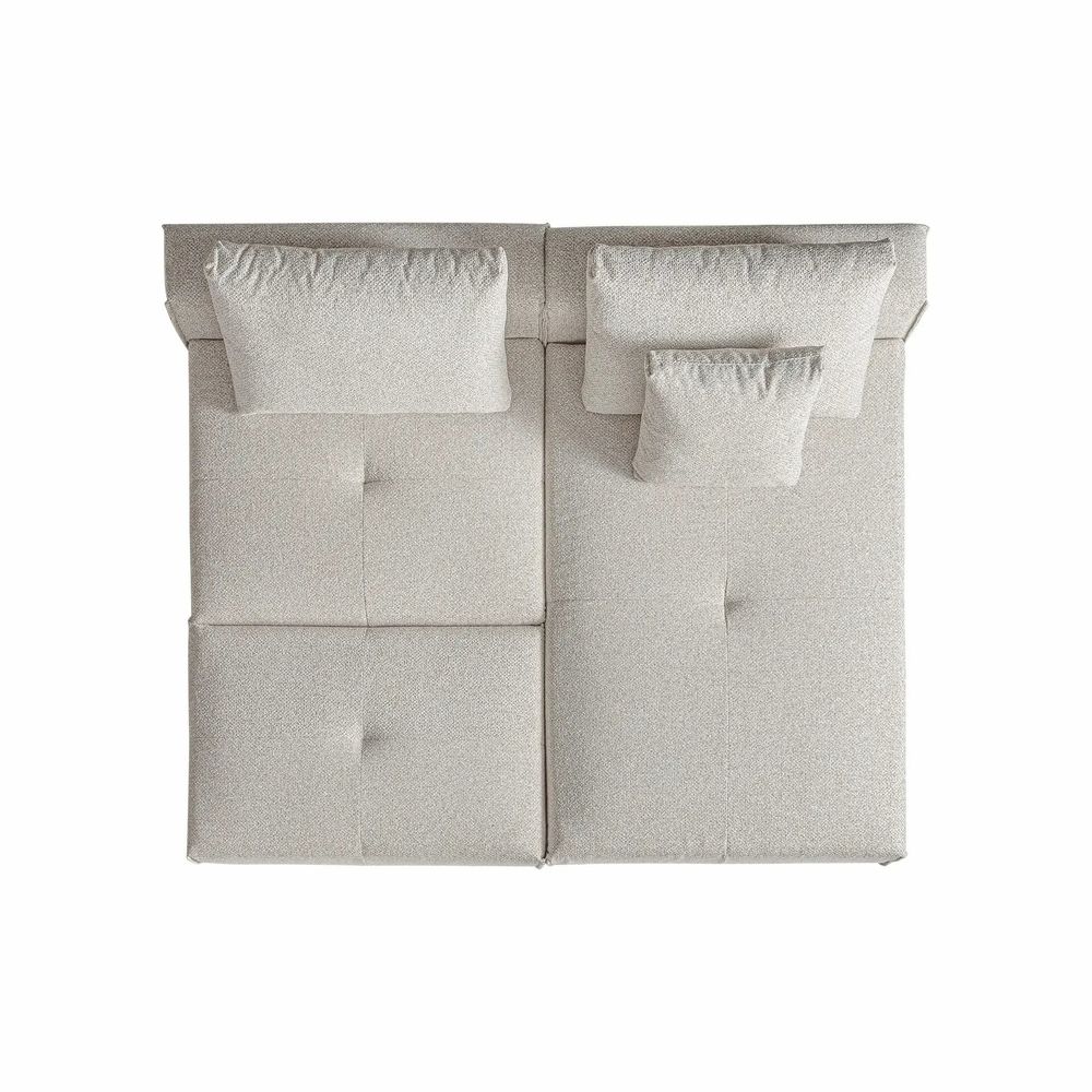Footrests - Sofa module footrest in polyester off cream colour in 101x66x41 cm - VICAL