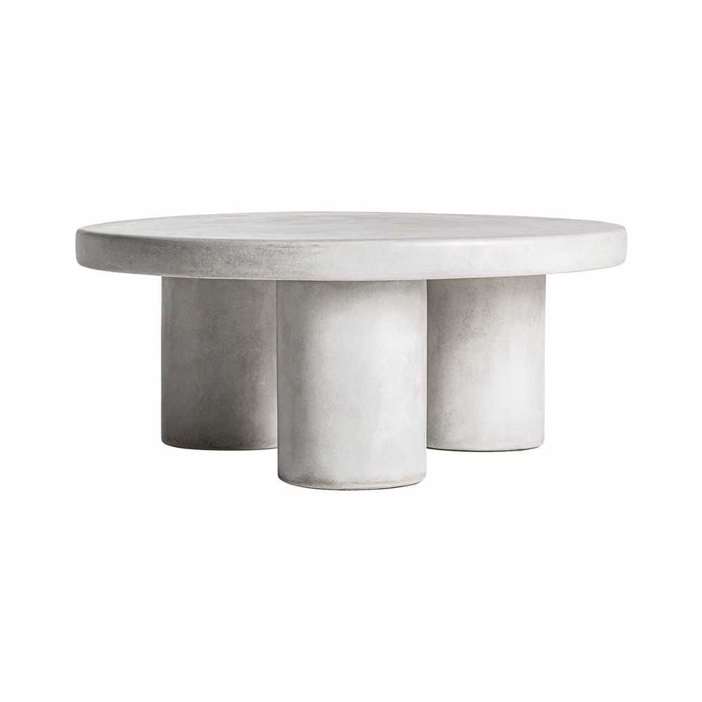 Coffee tables - Coffee table in stoneware off grey colour in 85x85x35 cm - VICAL