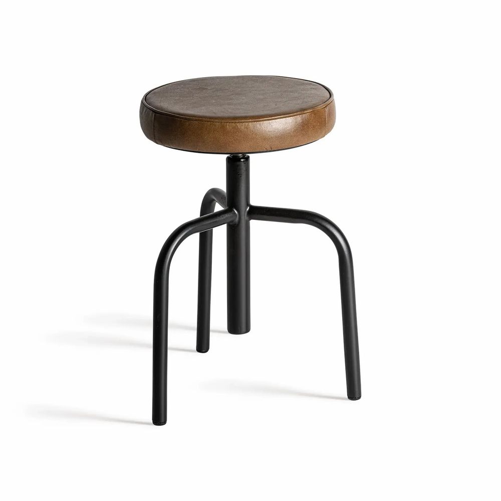 Tabourets - Tabouret en fer couleur noir cassé en 38x38x75 cm - VICAL