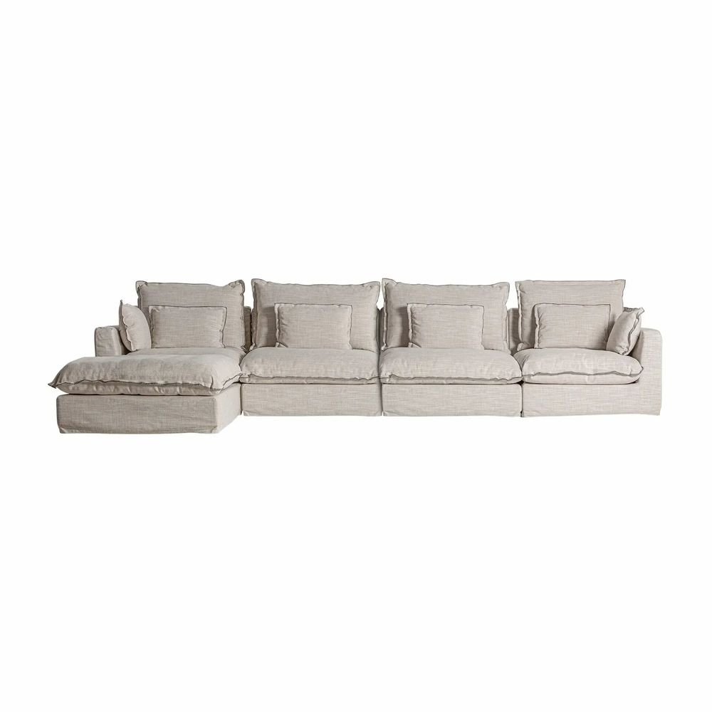 Footrests - Sofa module footrest in polyester off off white colour in 98x108x45 - VICAL