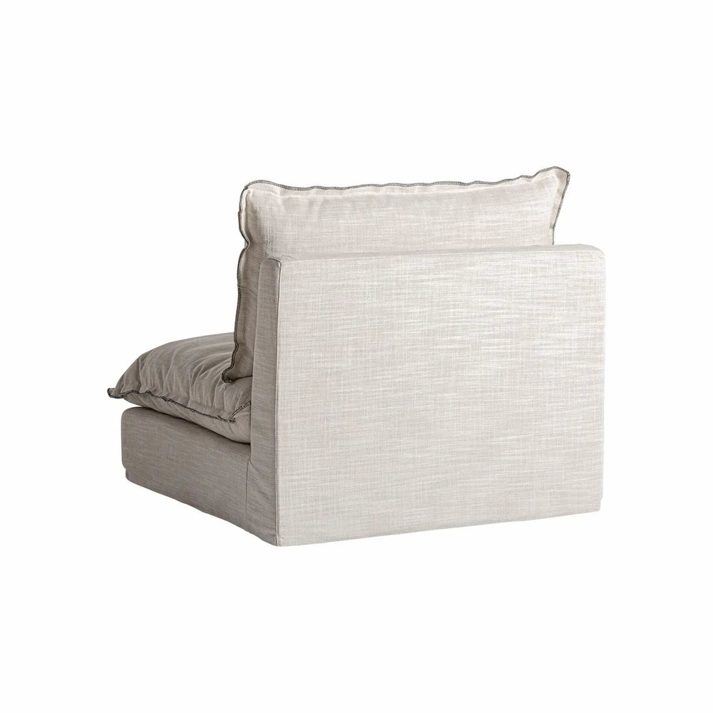 Sofas - Central sofa module in polyester off off white colour in 98x108x93 cm - VICAL