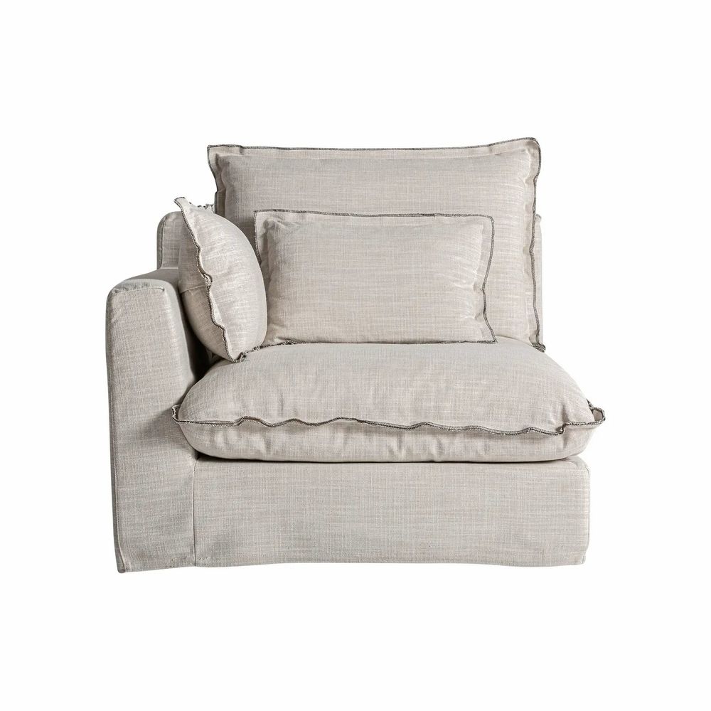 Canapés - Module canapé d'angle en polyester couleur blanc cassé en 96x108x94 cm - VICAL