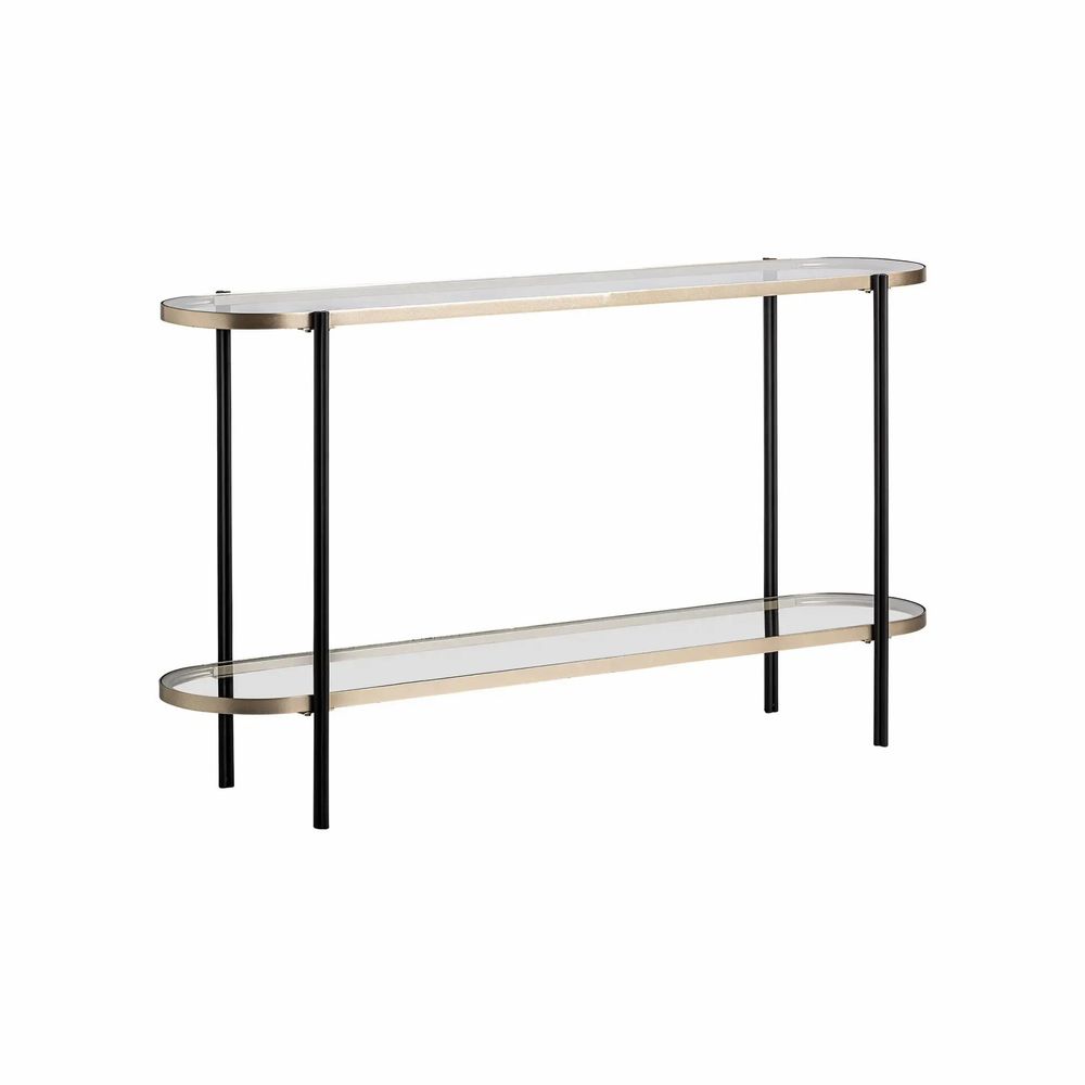Console table - Console table in iron off black/gold colour in 150x36x82 cm - VICAL