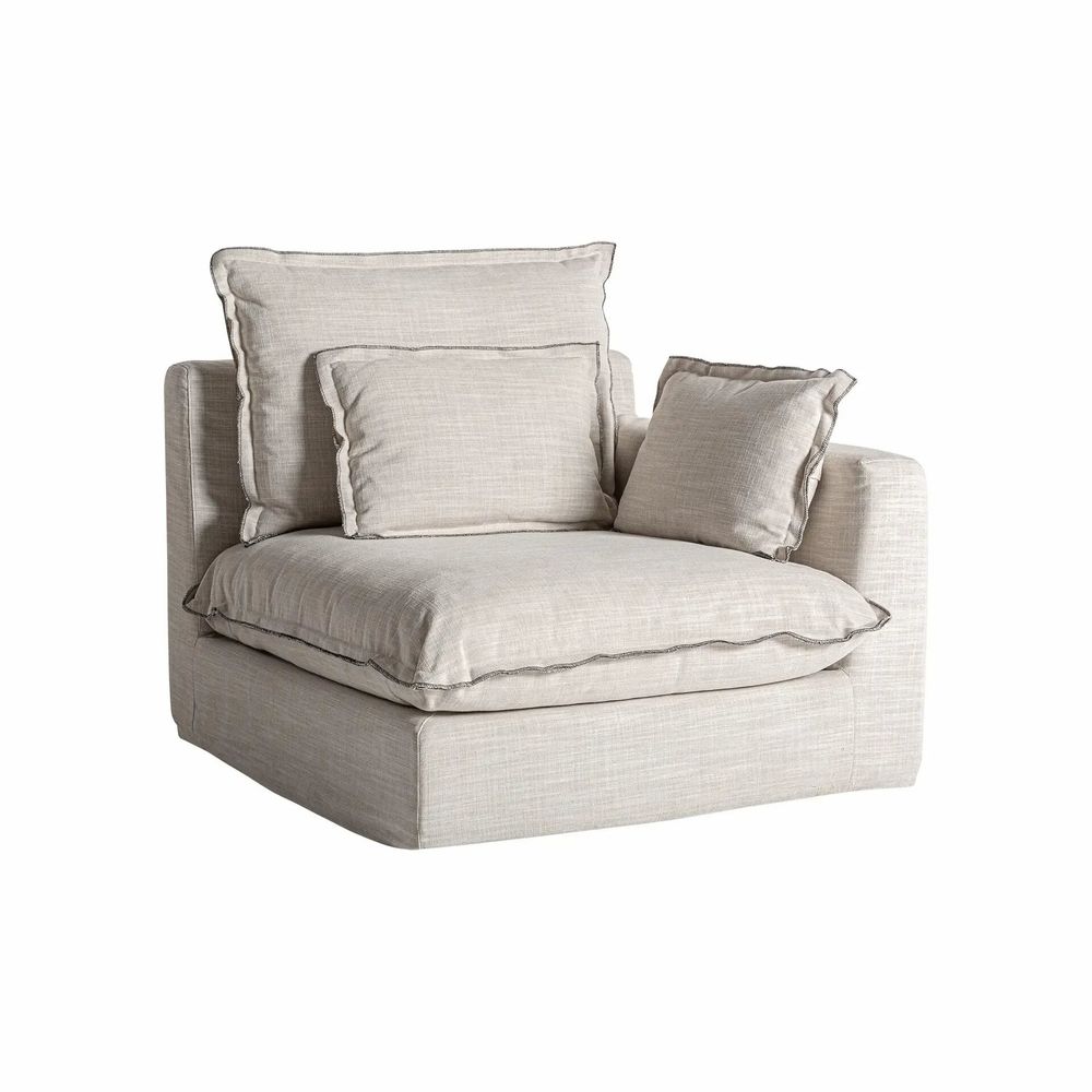 Sofas - Corner sofa module in polyester off off white colour in 96x108x94 cm - VICAL