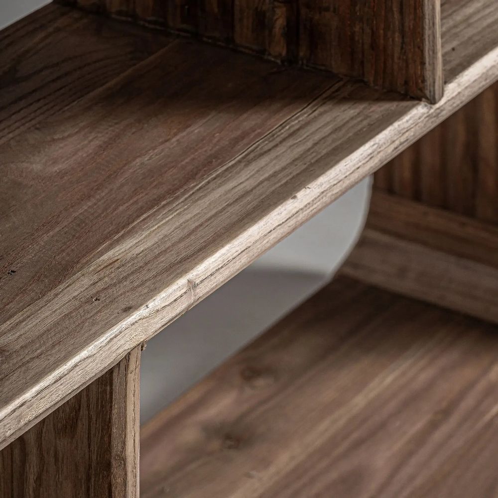 Bookshelves - Bookcase in recycled elm tree wood off light brown colour in 140x30x - VICAL