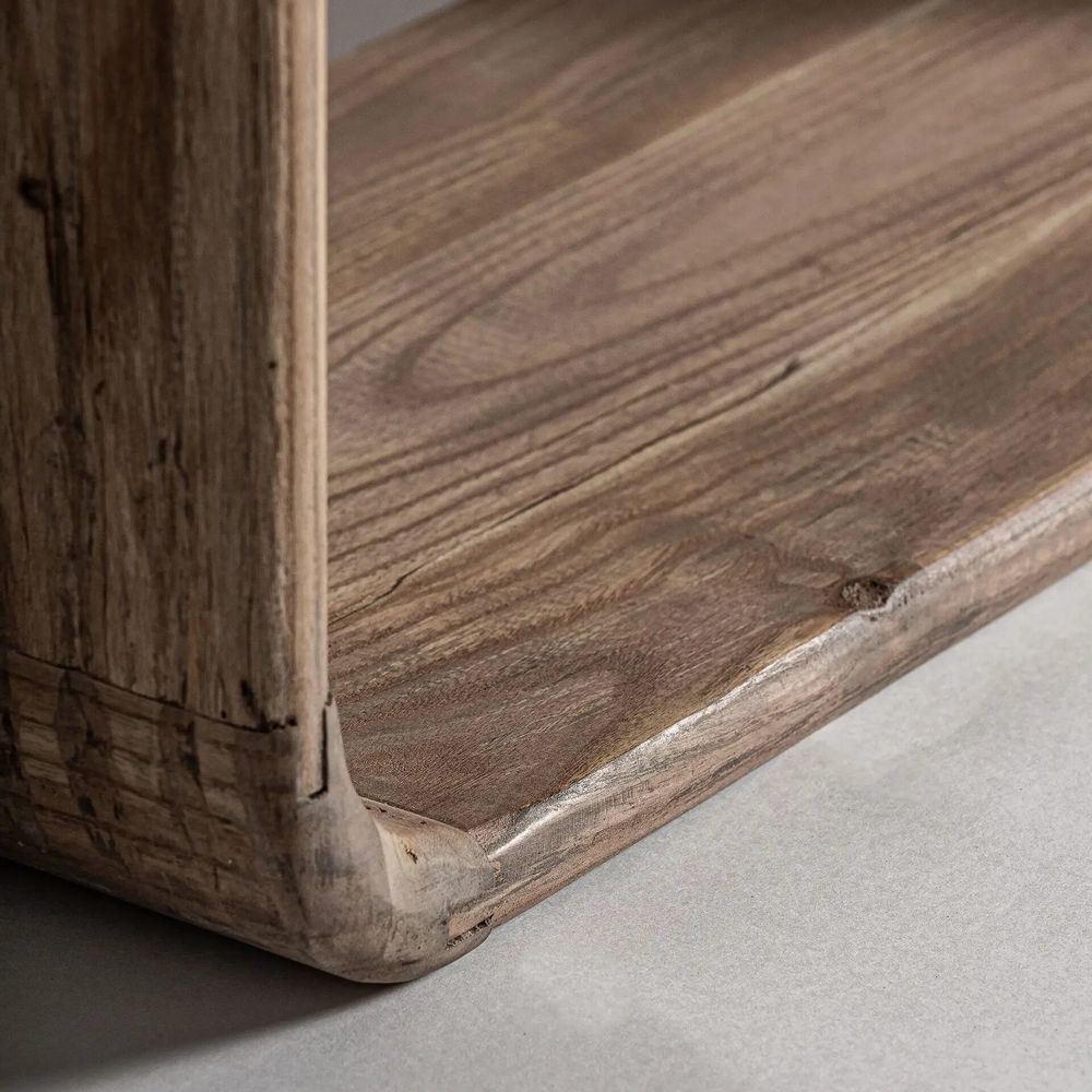 Bookshelves - Bookcase in recycled elm tree wood off light brown colour in 140x30x - VICAL