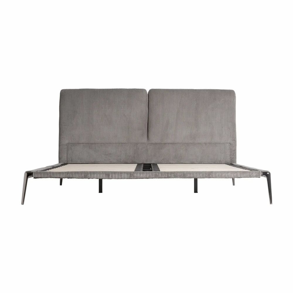 Beds - Bed in fabric off grey dark colour in 227x186x102 cm - VICAL