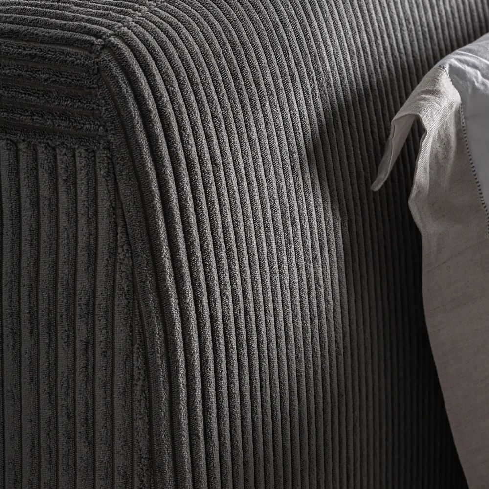 Beds - Bed in fabric off grey dark colour in 227x186x102 cm - VICAL