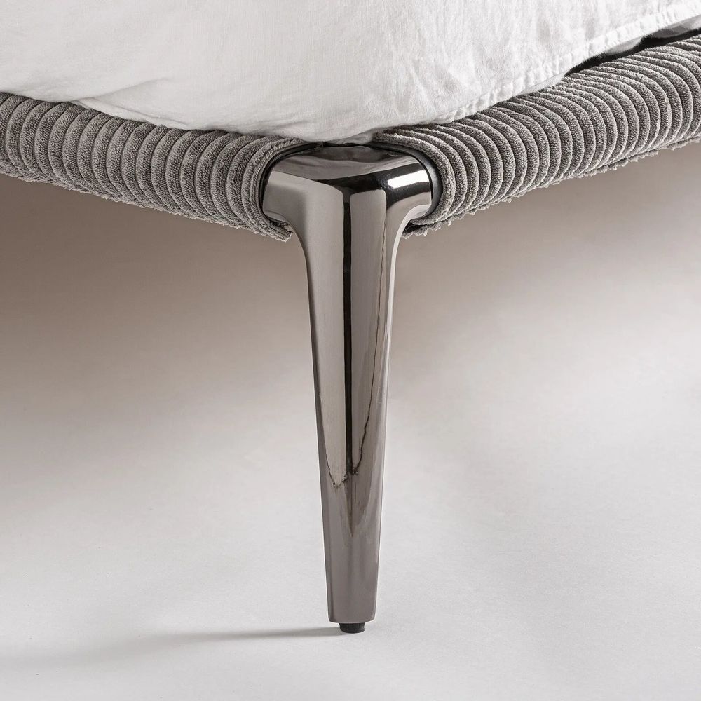 Beds - Bed in fabric off grey dark colour in 227x186x102 cm - VICAL
