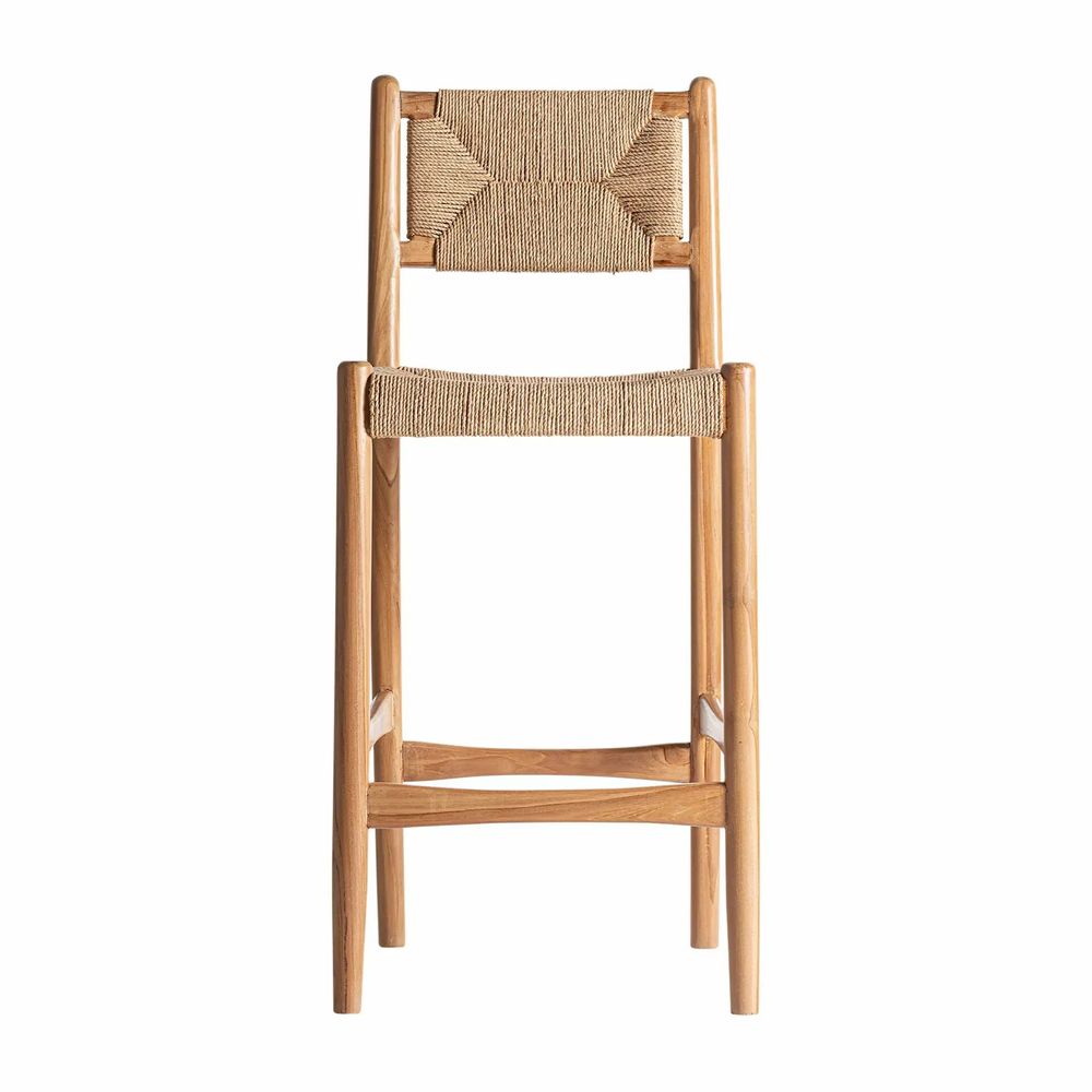 Tabourets - Tabouret en bois de teck couleur marron cassé en 46x49x105 cm - VICAL