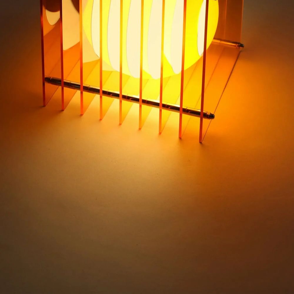 Table lamps - LOP lamp small square in orange acrylic - BANG