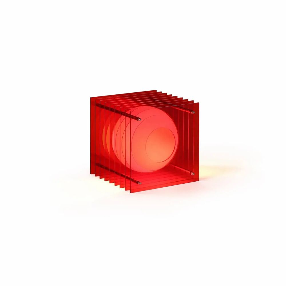 Lampes de bureau - Lampe LOP petite carrée en acrylique rouge - BANG