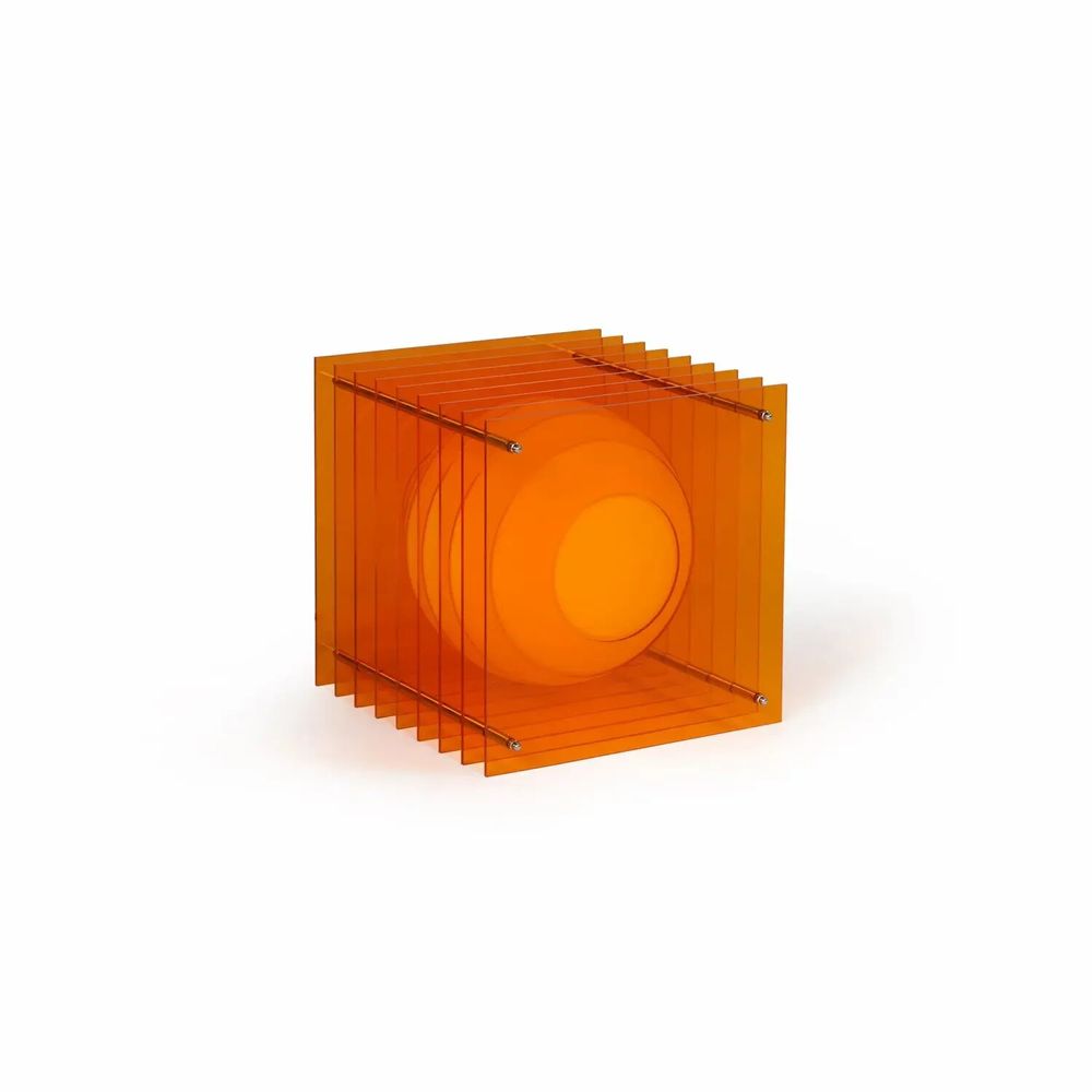 Desk lamps - LOP lamp big square in orange acrylic - BANG