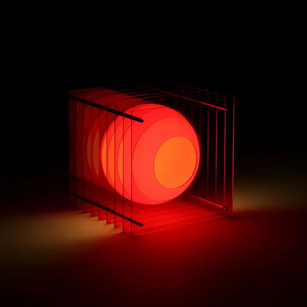 Desk lamps - LOP lamp big square in red acrylic - BANG