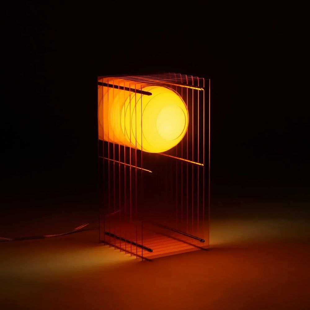 Lampes de bureau  - Lampe LOP petit rectangle en acrylique orange - BANG