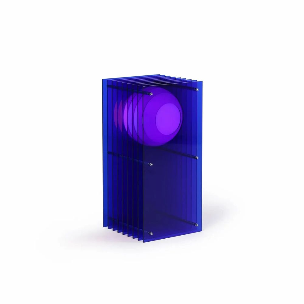 Lampes de bureau  - Lampe LOP petit rectangle en acrylique bleu - BANG