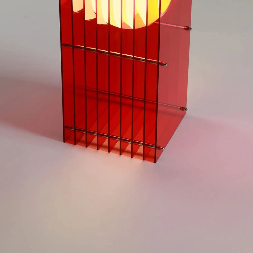 Desk lamps - LOP lamp small rectangle in red acrylic - BANG