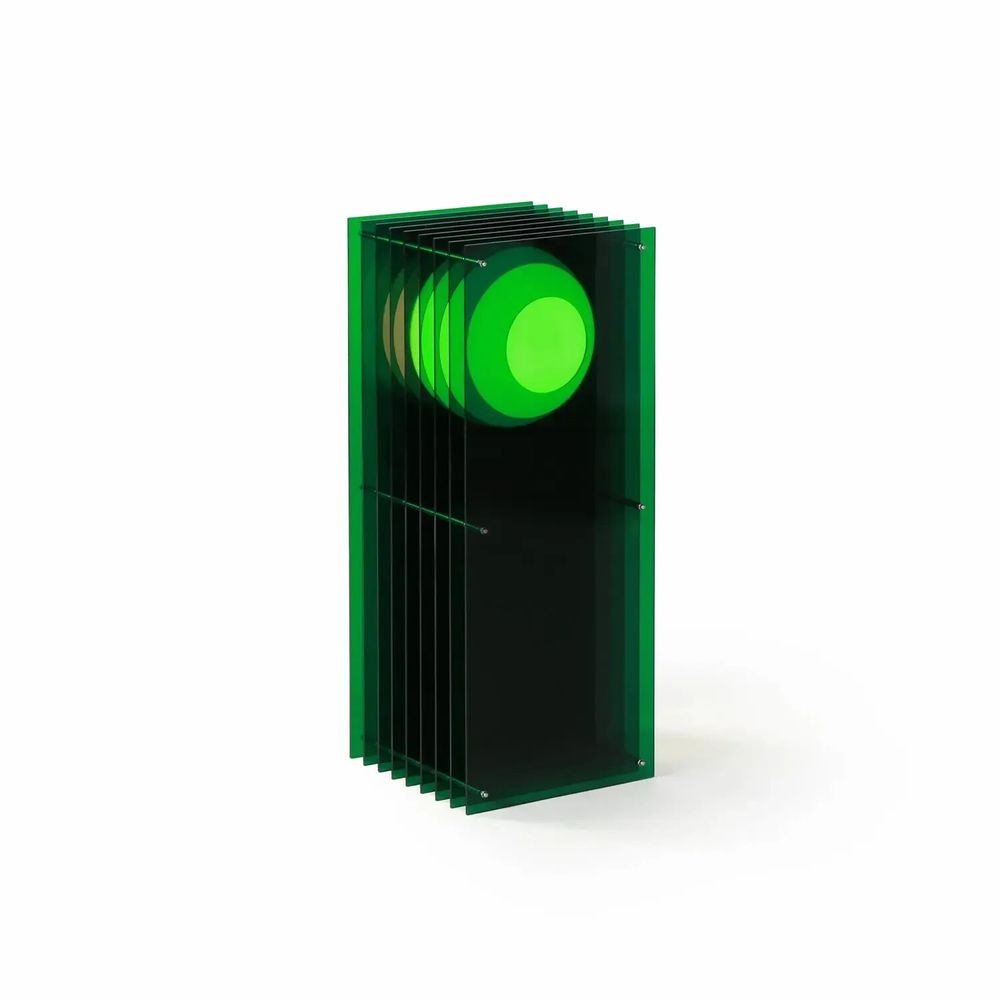 Lampes de bureau - Lampe LOP grand rectangle en acrylique vert - BANG