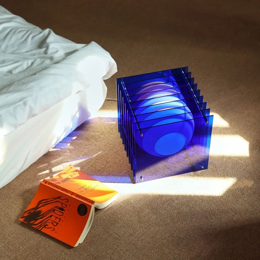 Desk lamps - LOP lamp big square in blue acrylic - BANG