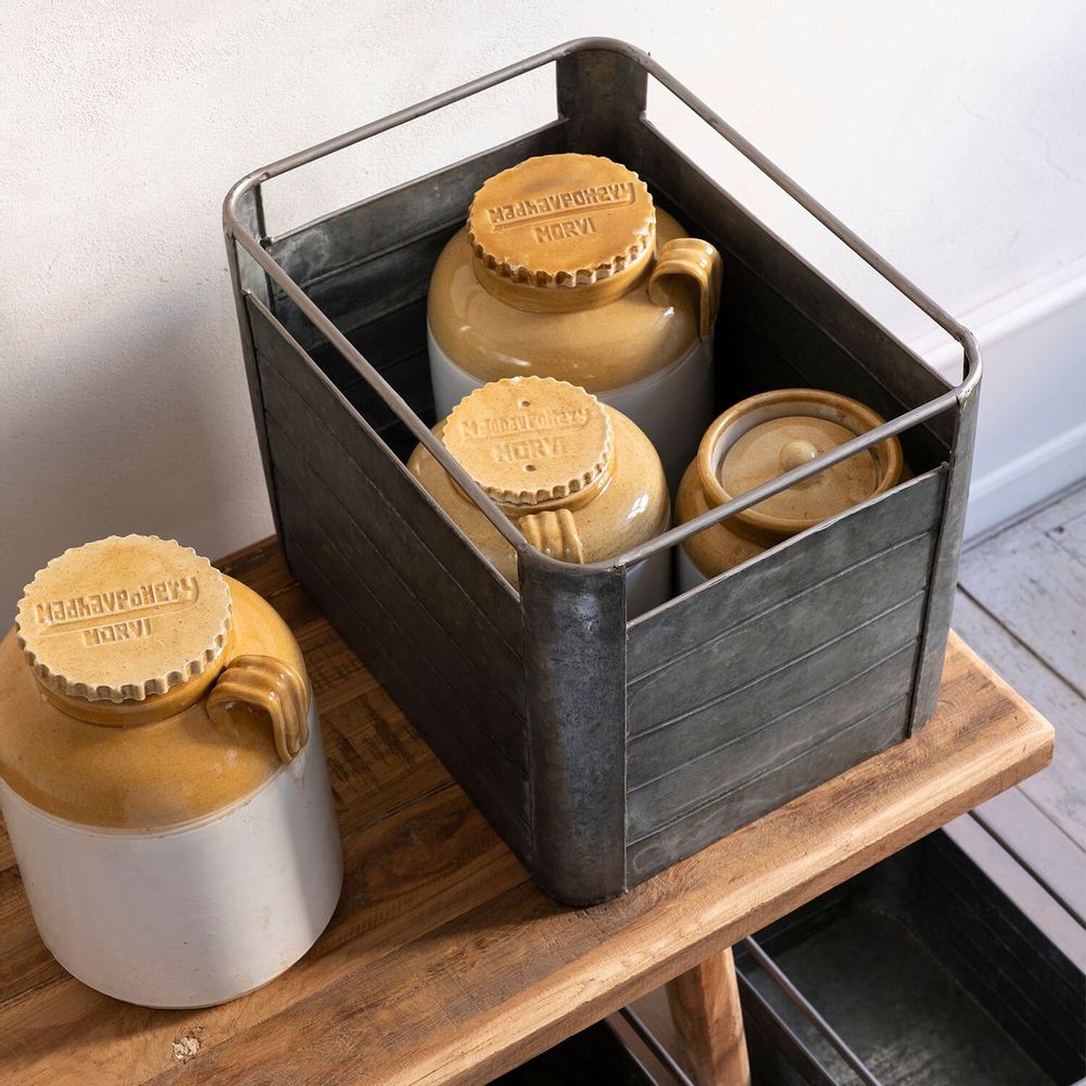 Baskets - Square galvanized boxes - MADAM STOLTZ