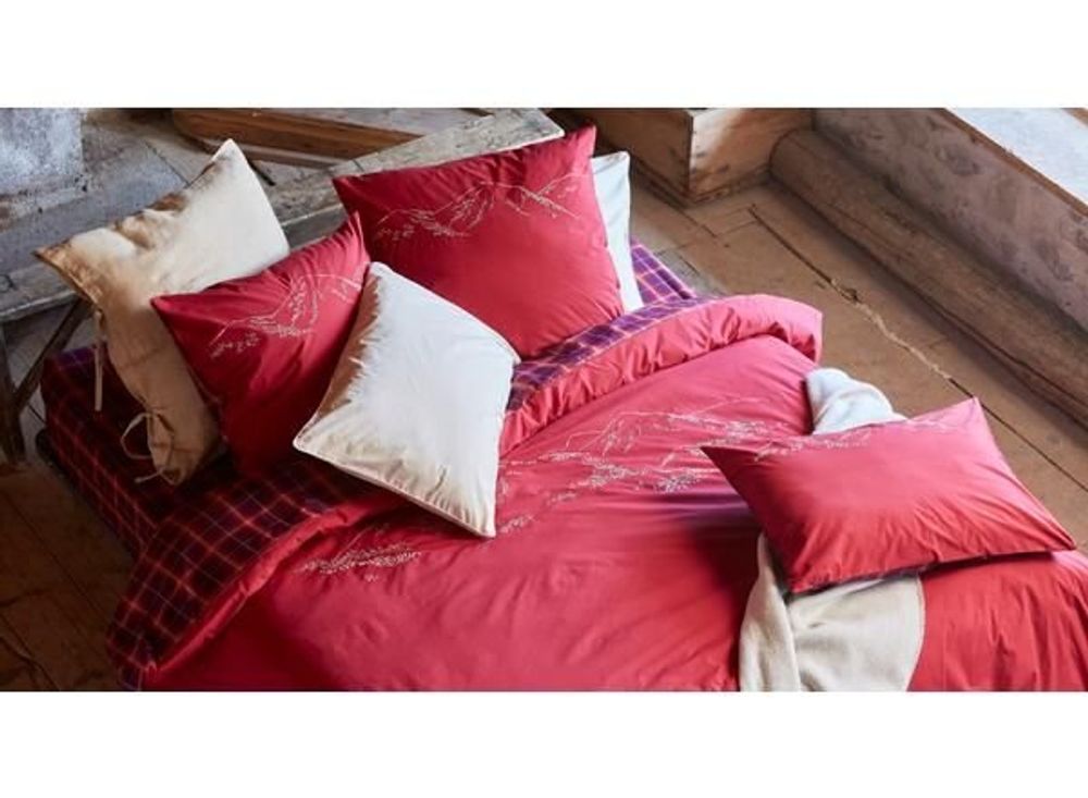 Linge de lit - linge de lit percale de coton brodée GRANDEUR NATURE - SYLVIE THIRIEZ