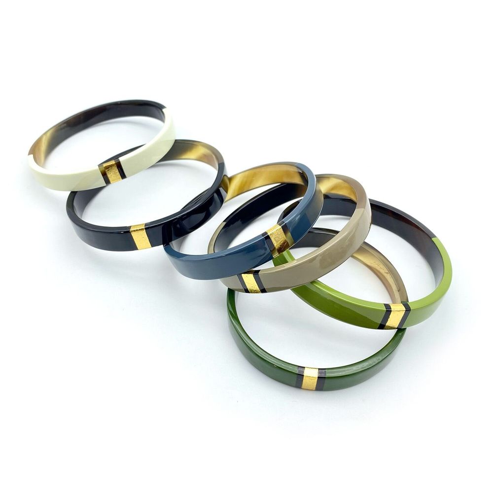 Bracelets - Natural and lacquered horn bracelets - ANBEZT
