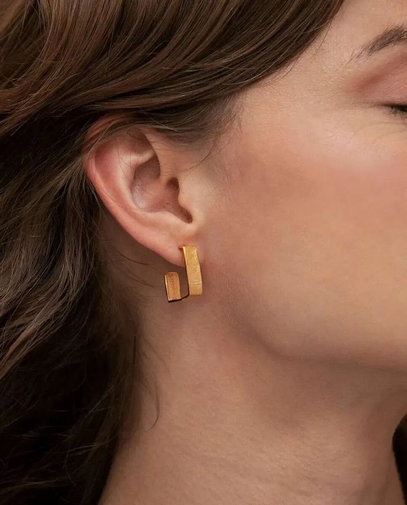 Jewelry - MEDIUM GOLDEN EARRINGS LIGNIS WIDE - JOIDART