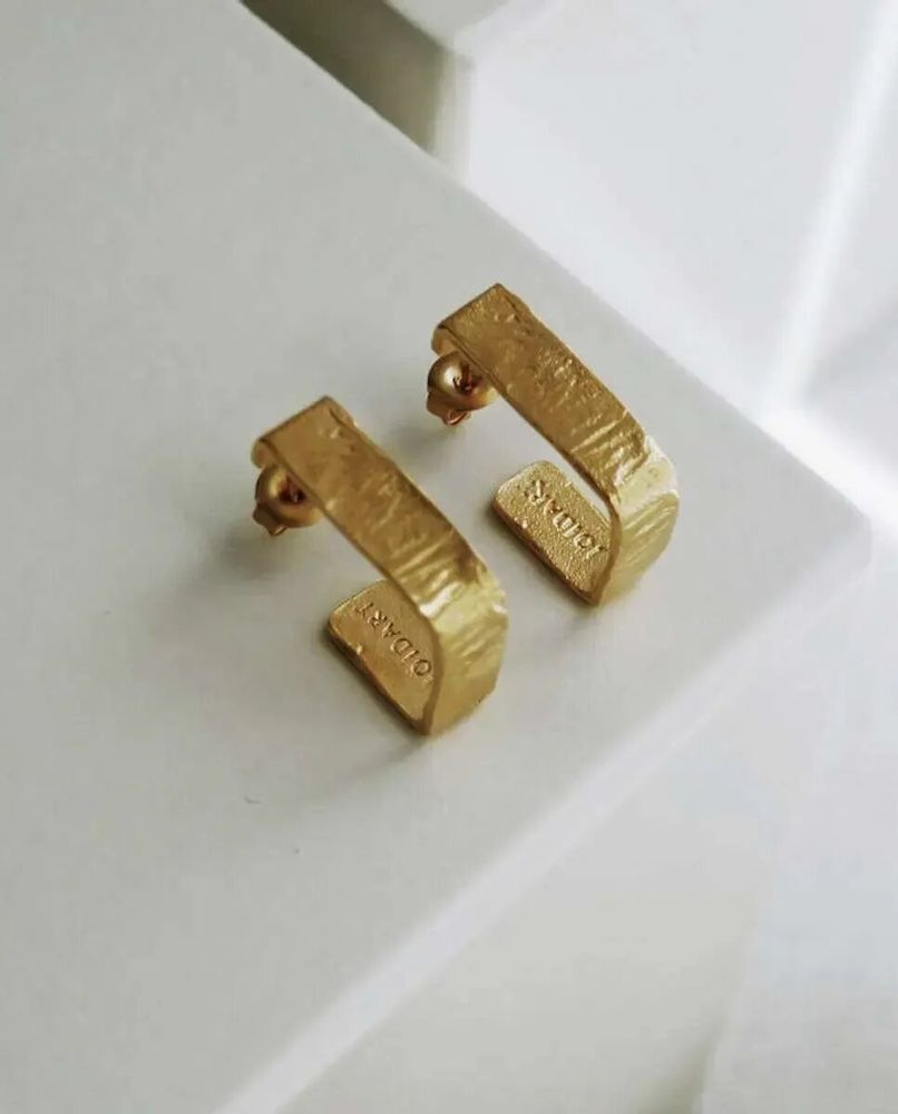 Jewelry - MEDIUM GOLDEN EARRINGS LIGNIS WIDE - JOIDART