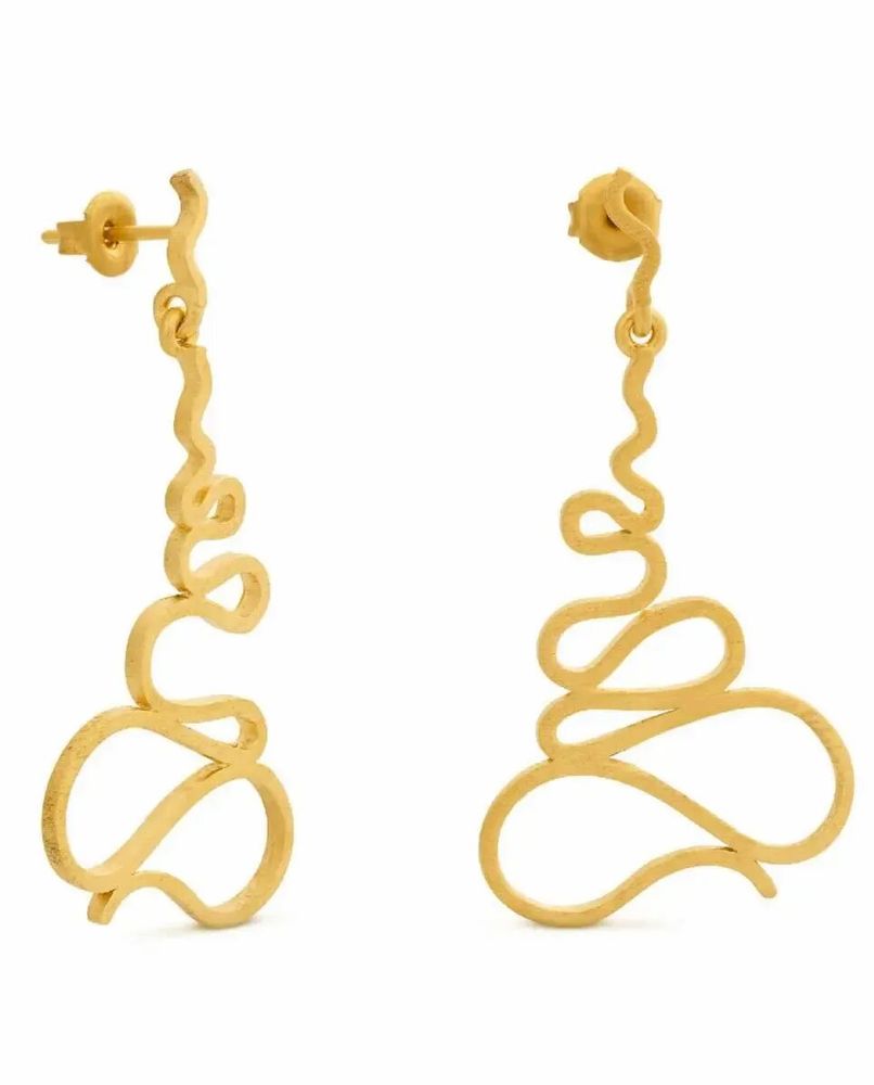 Bijoux - BOUCLES D'OREILLES LONGUES DORÉES GAUDÍ JEWELRY PALAU GÜELL - JOIDART
