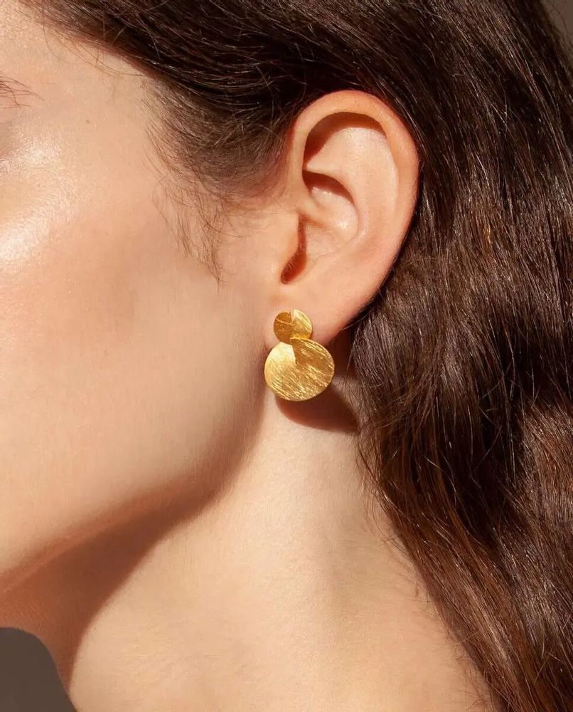 Jewelry - DOUBLE GOLDEN EARRINGS TAGLIO - JOIDART