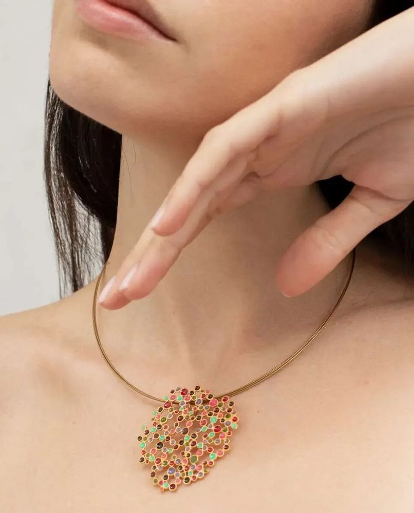 Jewelry - GOLDEN NECKLACE CANDY COLOURS LARGE - JOIDART