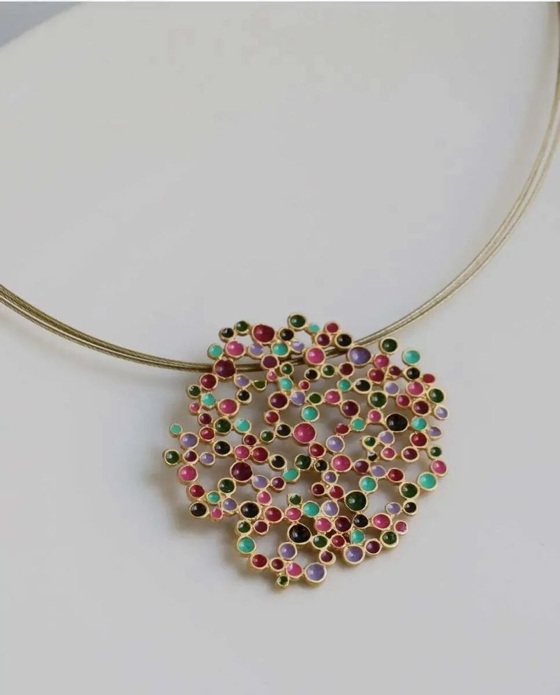 Jewelry - GOLDEN NECKLACE CANDY COLOURS LARGE - JOIDART