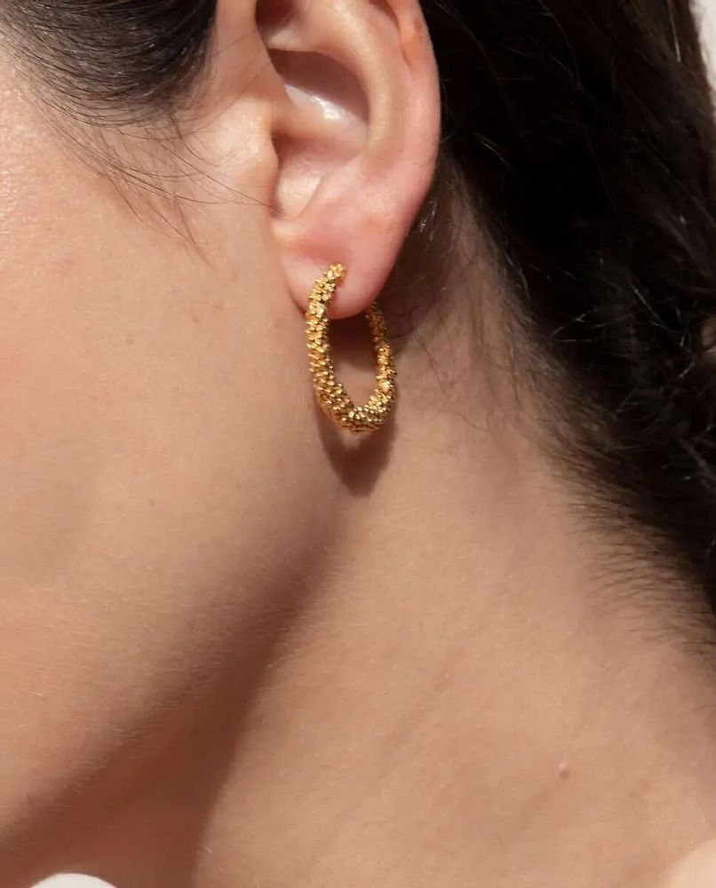 Jewelry - LARGE GOLDEN HOOP EARRINGS STARDUST - JOIDART