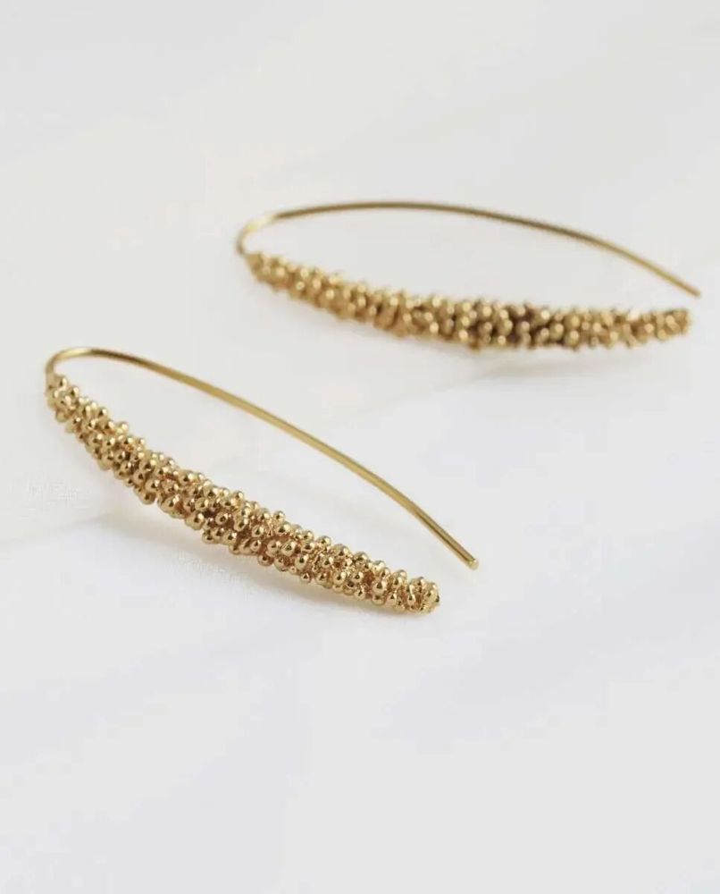 Jewelry - GOLDEN HOOK EARRINGS STARDUST - JOIDART