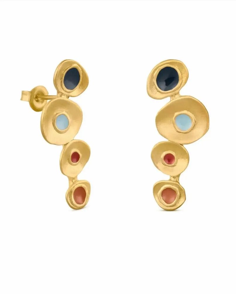 Bijoux - BOUCLES D'OREILLES DORÉES FAVORITA COLORS MOYENNES - JOIDART