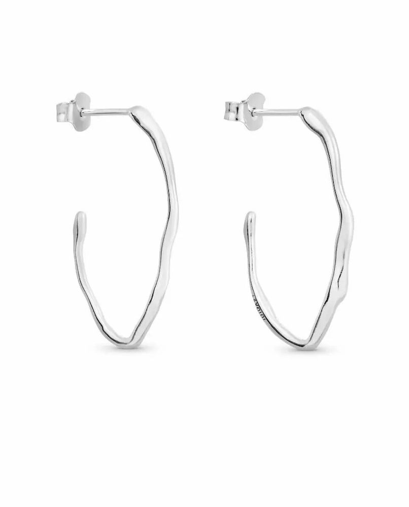 Jewelry - SMALL SILVER OVAL HOOPS EARRINGS CLARA - JOIDART