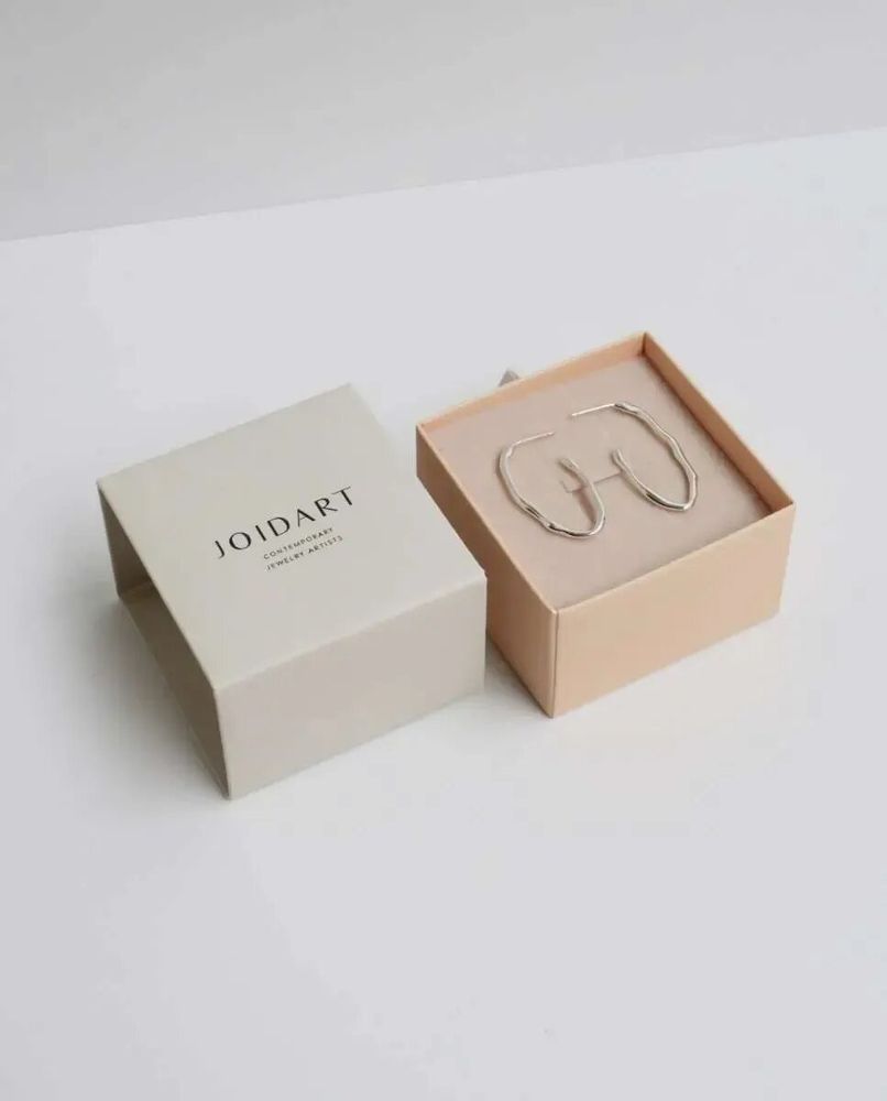 Jewelry - SMALL SILVER OVAL HOOPS EARRINGS CLARA - JOIDART