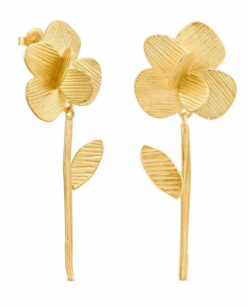 Jewelry - LONG GOLDEN EARRINGS PAMPALONIA - JOIDART