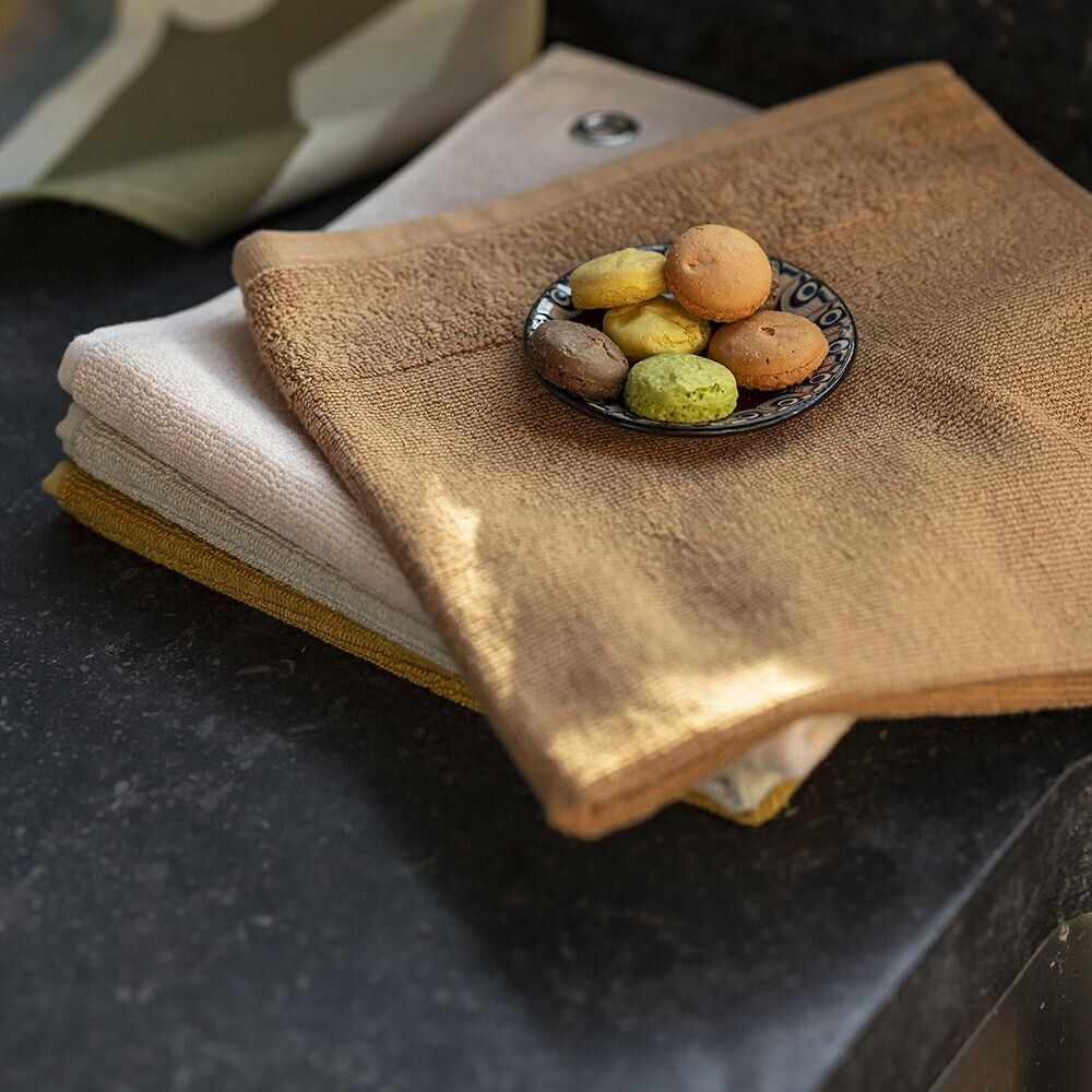 Kitchen utensils - Carnation Curl Lin Hand Towel 50 x 50 - MAISON VIVARAISE - SDE VIVARAISE WINKLER