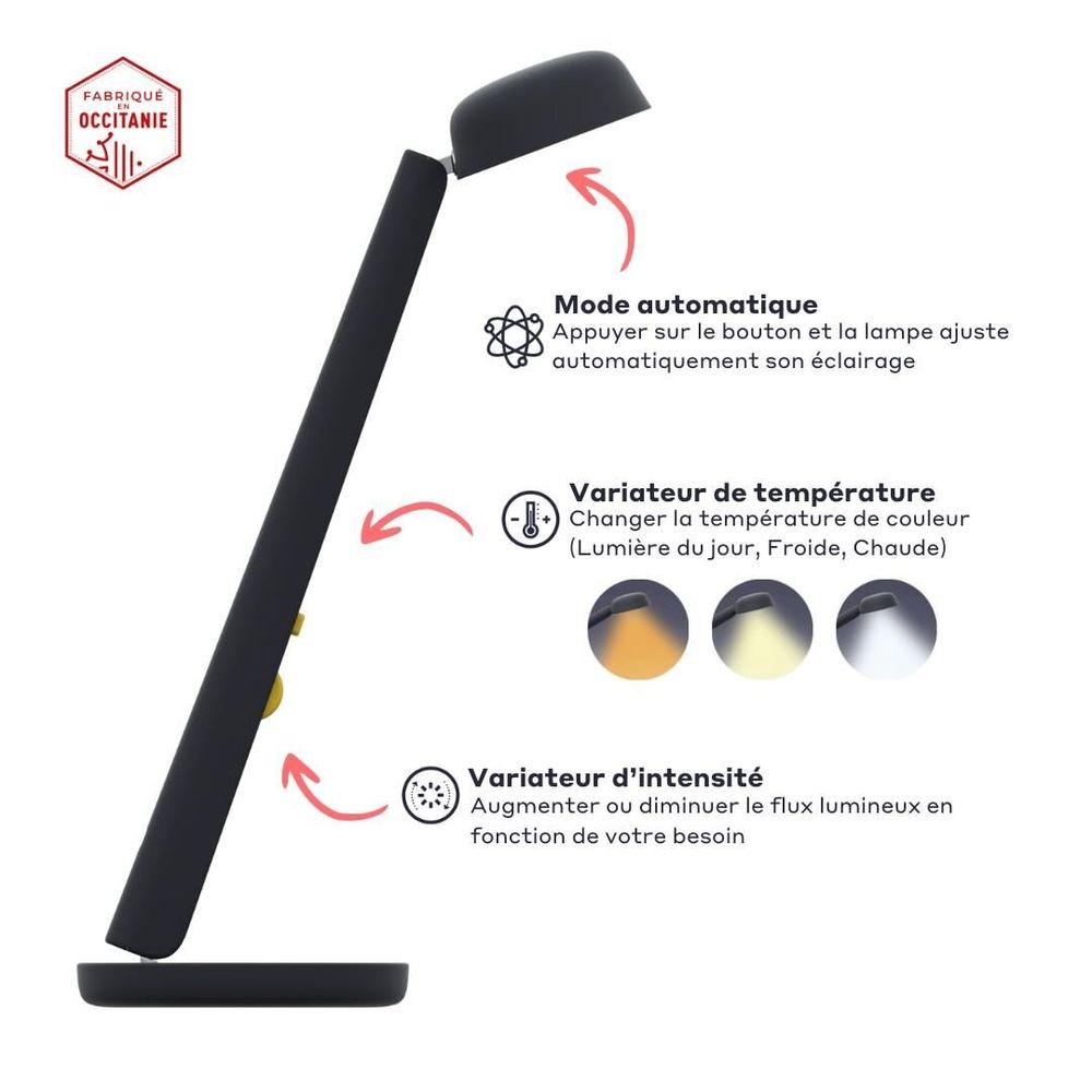 Éclairage LED - Lampe Polux - Bleu nuit & Jaune - LUMINAIRES POLUX