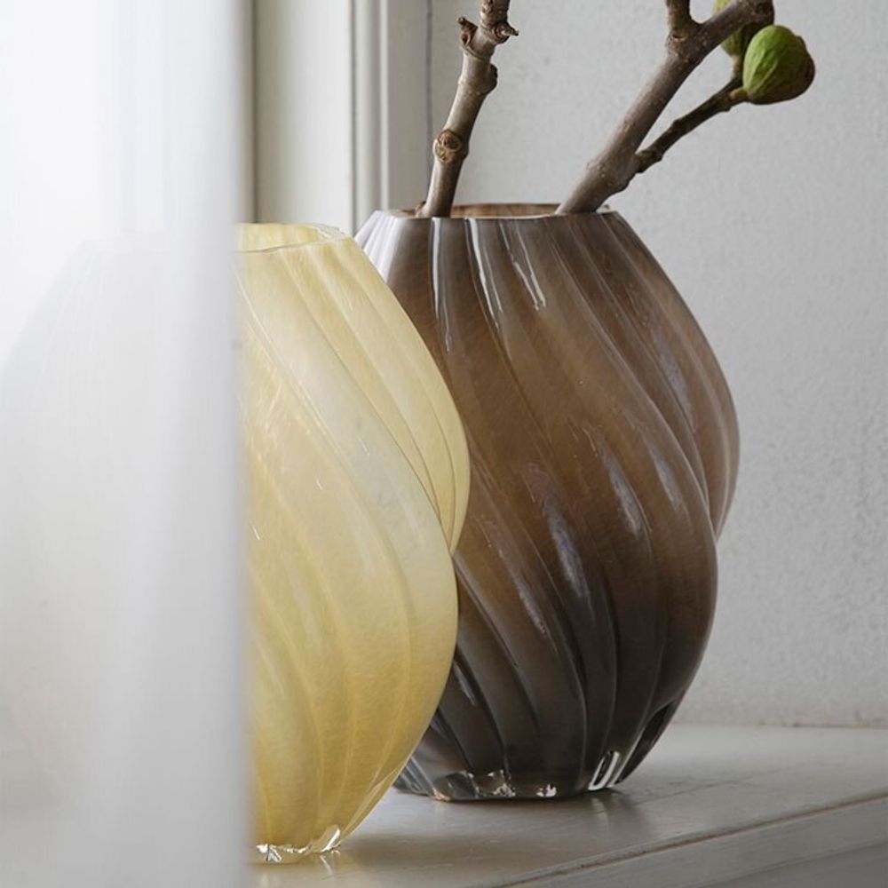 Vases - Glass vase, Taupe - MADAM STOLTZ