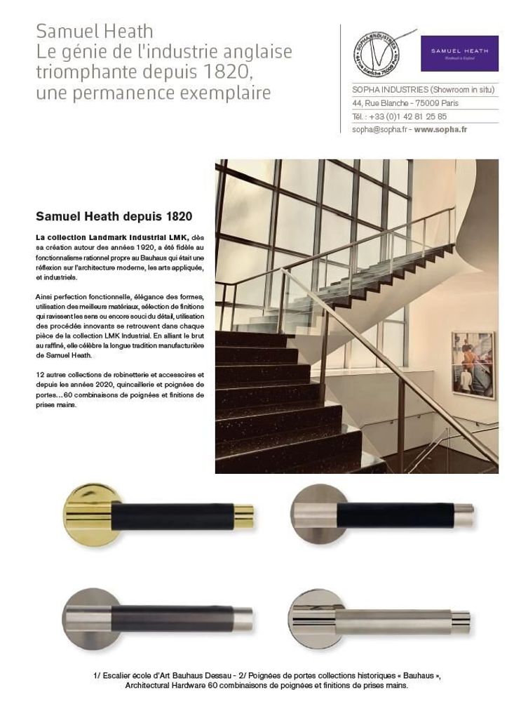 Artistic hardware - Samuel Heath Door Handles - SOPHA INDUSTRIES SAS